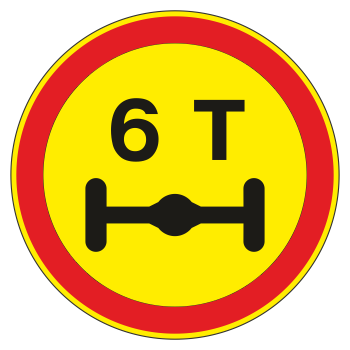 Дорожный знак 3.12 «Ограничение нагрузки на ось» (временный) (металл 0,8 мм, III типоразмер: диаметр 900 мм, С/О пленка: тип Б высокоинтенсивная)
